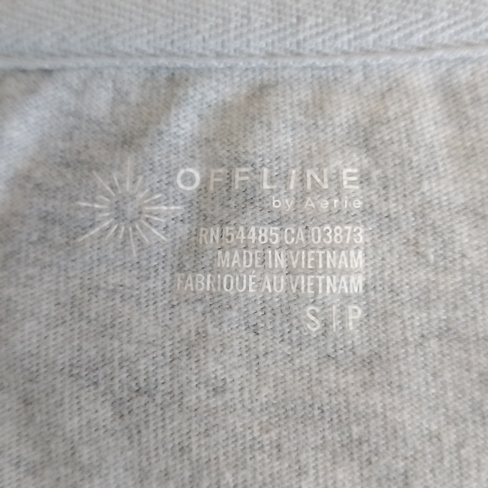 Offline By Aerie Light Gray Crop Top Sz S - Picture 4 of 5
